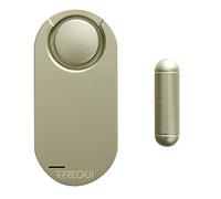 ARREGUI AL013 Alarma para casa, hogar, Tienda | Sensor de Alarma para Puerta y Ventana con 2 Controles remotos | Alarma sonor inalambrica con bateria | Sistema de Seguridad | Color Dorado