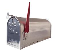 ARREGUI Americano E2101A Buzon Exterior Americano de Aluminio, Buzon Exterior para Pan, Tamaño L (Revista, Sobres C4), Gran Capacidad, Buzon para Pan, Periodicos o Correo, Panera Exterior, Plata