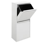 Arregui Basic CR401-B2 Cubo de Basura y Reciclaje de 2 Compartimentos | 2x23 L (46 L) | con Cubetas grandes para Envases | Cubos de Basura de Cocina | Contenedores de Reciclaje | blanco