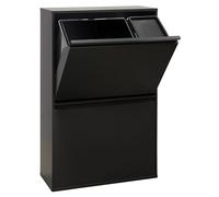 Arregui Basic CR606-B2 Cubo de Basura y Reciclaje de 4 Compartimentos | 23+11+17+17 L (68 L) | con Cubetas para Envases y Orgánico | Cubos de Basura de Cocina | Contenedores de Reciclaje | negro