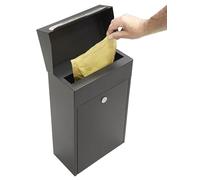 ARREGUI Bigen EP1004 Buzón Individual de Acero para Correo y Paquetería Pequeña | Buzón para Paquetes Flexibles | 46 x 28,5 x 16 cm | Negro