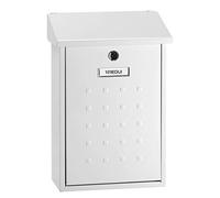 ARREGUI Premium E5601 Buzón Exterior de Acero Tamaño M (Correo DIN A4 y Revistas) | Buzón de Pared Mediano | Buzón de Correo Individual | Antilluvia | Fácil de Instalar | Blanco