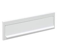 ARREGUI C603 Bocacartas de Acero para Puertas o Verjas en el Exterior, Bocacartas Exterior, Boca de 23 x 3 cm, Resistente a la Intemperie, Fácil de Instalar, Medidas 24,8 x 7,3 cm, Blanco