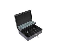 Arregui, Cashier Clip C9244-EUR Caja Caudales con Llave para Contar y Transportar Dinero, Caja de Seguridad de acero con bandeja organizador de Monedas y clips Billetes, Caja fuerte portatil, Negro