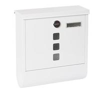 ARREGUI Chance E7001 Buzón Exterior de Acero con Portaperiódicos, Tamaño M (DIN A4), Buzón de Correo con Cerradura Tapada, Tarjetero y Soporte para Periódicos, Buzón de Pared Mediano, Blanco