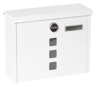 ARREGUI Chance E7101 Exterior de Acero, Correo con Cerradura Tapada y Tarjetero, Buzón de Pared Mediano, Antilluvia, Fácil de Instalar, Blanco, Tamaño M (DIN A4 Y REVISTAS) - 24,5x31,2x10 cm