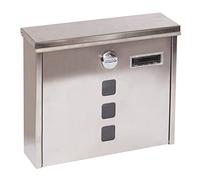 ARREGUI Chance E7107 Buzón Exterior de Acero Inoxidable, Tamaño M (DIN A4), Buzón de Correo con Cerradura Tapada y Tarjetero, Buzón de Pared Mediano, Anticorrosivo, Fácil de Instalar, INOX