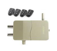 ARREGUI CI10D-AL Cerradura de Seguridad Invisible para Puerta con Alarma Sonora | 4 mandos a distancia | Antirrobo, Anti Okupas | Cerradura Electrónica | Cerrojo Inalámbrico Interior | dorado