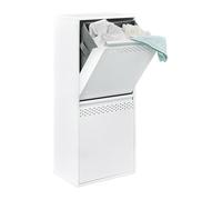ARREGUI CR401-RP Cesto Ropa Sucia Doble | Mueble para la Colada de 2 Compartimentos con Cestos de Tela para Clasificar la Ropa Sucia | Acero | 90,2 x 40,2 x 24,4 cm | blanco
