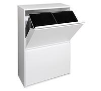 Arregui CR601-B Cubo de Basura y Reciclaje de Acero de 4 Compartimentos | 4x17 L (68 L) | Cubos de Basura de Cocina | Contenedores de Reciclaje para Casa u Oficina | blanco