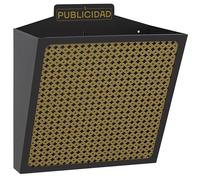 ARREGUI E2313 Cesta de Publicidad de Acero | 11 L | 30,5 x 32 x 19 cm | Cuerpo negro y Rejilla de color ocre