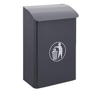 Arregui E6115 Papelera Mural de Acero de 30 L | Papelera de Garaje y Parking | Papelera para Comunidad, Portal, Espacios Interiores | Papelera de pared | gris antracita