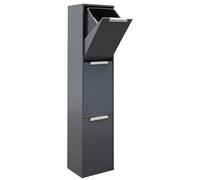 ARREGUI Ecoclas CR304-E Cubo de Basura y Reciclaje de Acero de 3 Compartimentos | 3x17L (51L) | Cubos de Basura de Cocina | Contenedores de Reciclaje para Casa u Oficina | antracita