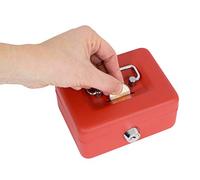 ARREGUI Elegant C9004 Caja Caudales con Llave para Contar y Transportar Dinero | Caja de Seguridad de acero con ranura | Caja fuerte portatil 12,5 cm de ancho | Color Rojo