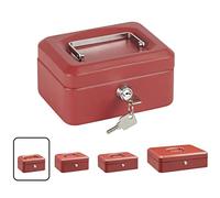 ARREGUI Elegant C9214 Caja Caudales con Llave para Contar y Transportar Dinero | Caja de Seguridad de acero con bandeja interior | Caja fuerte portatil 15 cm de ancho | Color Rojo