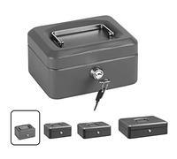ARREGUI Elegant C9216 Caja Caudales con Llave para Contar y Transportar Dinero | Caja de Seguridad de acero con bandeja interior | Caja fuerte portatil 15 cm de ancho | Color Gris grafito