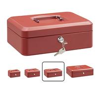 ARREGUI Elegant C9234 Caja Caudales con Llave para Contar y Transportar Dinero | Caja de Seguridad de acero con bandeja interior | Caja fuerte portatil 25 cm de ancho | Color Rojo