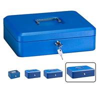 ARREGUI Elegant C9245 Caja Caudales con Llave para Contar y Transportar Dinero | Caja de Seguridad de acero con bandeja interior | Caja fuerte portatil 30 cm de ancho | Color Azul