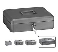 ARREGUI Elegant C9246 Caja Caudales con Llave para Contar y Transportar Dinero | Caja de Seguridad de acero con bandeja interior | Caja fuerte portatil 30 cm de ancho | Color Gris grafito