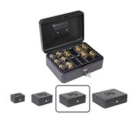 ARREGUI Elegant Cash C9634-EUR Caja Caudales con Llave para Contar y Transportar Dinero | Caja de Seguridad de acero con bandeja organizador de Monedas | Caja fuerte portatil 25 cm de ancho | Negro