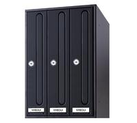 ARREGUI Front Vertical Buzón de Comunidad para Interior | Buzones para Comunidades de Vecinos | Acero Lacado Negro | DIN A4 | 40 x 32 cm (Alto x Fondo) | Cerradura Seguridad EN 13724 | 6 Buzones