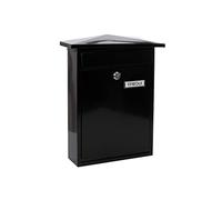 ARREGUI Home E5714 Buzón Exterior de Acero, Tamaño M (Correo DIN A4 y Revistas), Buzón de Correo Individual, Buzón de Pared de Fondo Estrecho, Antilluvia, Fácil de Instalar, Negro