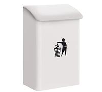 ARREGUI E6101 Papelera Mural de Acero de 18 L | Papelera de Garaje y Parking | Papelera para Comunidad, Portal, Espacios Interiores | Papelera de pared | blanco