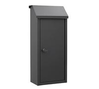 ARREGUI Panera SP008NG-P Buzón Exterior Grance para Pan, Buzón de Correo de Acero para Barras de Pan y Periódicos, Panera Exterior, Gran Capacidad, Sin Llave, Apertura de Pomo, Negro