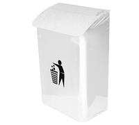 Arregui Papelera mural, con tapadera de 18 litros de capacidad - Material: Acero - Diseño Práctico, para Oficina, parking (Blanco)