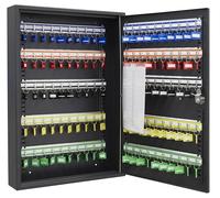 Arregui PL100EN Armario de Llaves con 100 Ganchos Regulables en Altura | Caja de Seguridad de Acero para 100 Llaves | con Cerradura Electrónica IP65 cón Códigos Programables | 55 x 38 x 8 cm | Negro