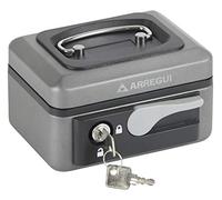 ARREGUI Popup C9716 Caja Caudales con Llave y Pulsador de Apertura para Contar y Transportar Dinero | Caja de Seguridad de acero y bandeja interior | Caja fuerte portatil 15 cm de ancho | Gris grafito