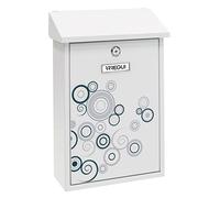 ARREGUI Premium E5606 Buzón Exterior de Acero con Serigrafía Decorativa "Spark", Tamaño M (Correo DIN A4 y Revistas), Buzón de Correo, Buzón de Pared, Antilluvia, Fácil de Instalar, Blanco