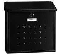 ARREGUI Premium Maxi E5614 Buzón Exterior de Acero, Tamaño L (Revistas, Sobres C4), Gran Capacidad, Buzón de Correo Individual, Buzón de Pared Grande, Antilluvia, Fácil de Instalar, Negro