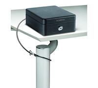 ARREGUI Private C9467 Caja Caudales con Llave para Contar y Transportar Dinero | Caja de Seguridad de acero con Cable de Fijación | Caja fuerte portatil 15 cm de ancho | Color Negro