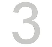 ARREGUI SEC11-T1 Número de Casa Exterior de 8 cm de altura | Placa de Señalización de Acero Inoxidable Satinado | Número de Puerta | Letra de Casa | Número de Vivienda, Piso o Escalera | Número 3