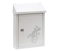 ARREGUI Smart Graphic E5721-SAL Buzón Exterior de Acero Tamaño S (Correo DIN A5) | con Serigrafía Decorativa "Salamandra" | Buzón de Pared Pequeño | Buzón con Boca Trasera Recogecartas | Blanco