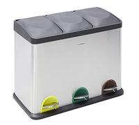 Arregui Step Bin CR705-45L Cubo de Basura y Reciclaje de Acero Inoxidable con Pedal | 3x15L (45L) | Cubos de Basura de Cocina | Papelera de Reciclaje para Casa y Oficina