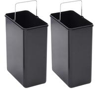 Arregui Step Bin CR705-BIN Cubo de Plástico de Repuesto para Cubos de Basura y Reciclaje Step Bin | 15L | con Asa Metálica | Compatible con CR705-30L y CR705-45L | negro (Paquete de 2)
