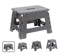 ARREGUI TB-022-G Taburete Plegable Cocina o Baño | Escalera Plegable Pequeña | Taburete Infantil | Banqueta Baño | Escalón Plegable para Adultos y Niños (hasta 150Kg) | 22 cm de Altura | Gris
