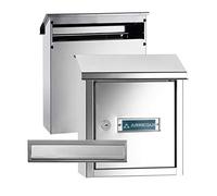 ARREGUI V4037 Pack Bocacartas + Buzón Recogecartas de Acero Inoxidable Para Puertas o Verjas en el Exterior, Buzón Exterior, Bocacartas de Boca 23x3 cm, Tamaño S (DIN A5), Anticorrosivo, Inox Brillo