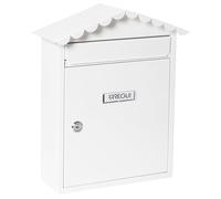 Arregui Buzón Exterior de Acero, Buzón de Correo Individual, Buzón de Pared Mediano, Antilluvia, Fácil de Instalar, Blanco, Tamaño M (Correo DIN A4 y Revistas) - 36x30x11 cm