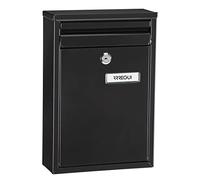 ARREGUI Zaguán E5754 Buzón Exterior de Acero Tamaño S (Correo DIN A5) | Buzón de Pared Pequeño | Buzón de Correo con Boca Trasera Recogecartas | Antilluvia | Fácil de Instalar | Negro