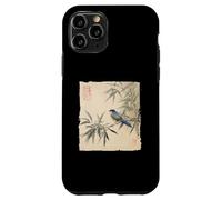 Arrendajo azul japonés sobre rama de bambú Vintage Bird Art Carcasa para iPhone 11 Pro
