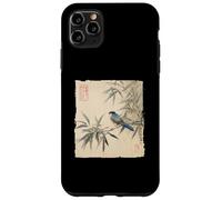 Arrendajo azul japonés sobre rama de bambú Vintage Bird Art Carcasa para iPhone 11 Pro Max