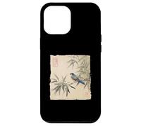 Arrendajo azul japonés sobre rama de bambú Vintage Bird Art Carcasa para iPhone 12 Pro Max