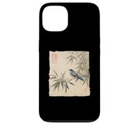 Arrendajo azul japonés sobre rama de bambú Vintage Bird Art Carcasa para iPhone 13