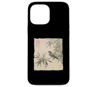 Arrendajo azul japonés sobre rama de bambú Vintage Bird Art Carcasa para iPhone 13 Pro Max