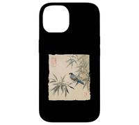 Arrendajo azul japonés sobre rama de bambú Vintage Bird Art Carcasa para iPhone 14