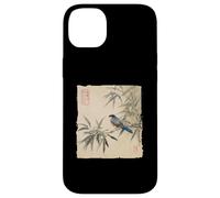 Arrendajo azul japonés sobre rama de bambú Vintage Bird Art Carcasa para iPhone 14 Plus