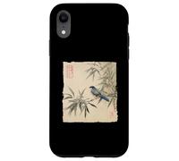 Arrendajo azul japonés sobre rama de bambú Vintage Bird Art Carcasa para iPhone XR